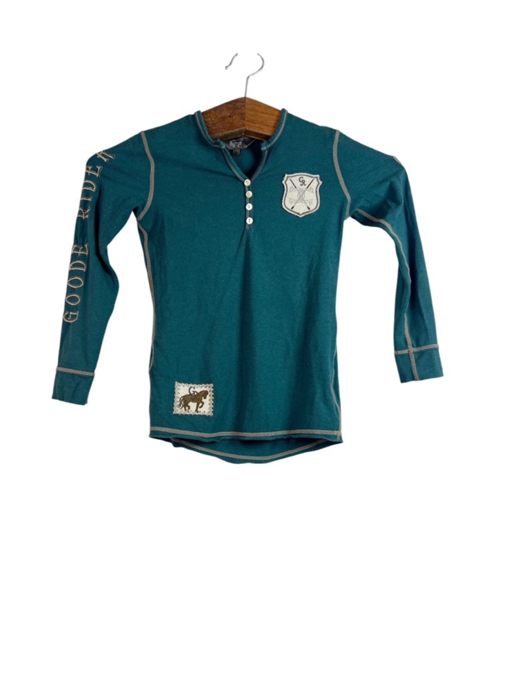 Goode Rider Girls Goode Henley Long Sleeve Shirt Girls Size 6 Equestrian